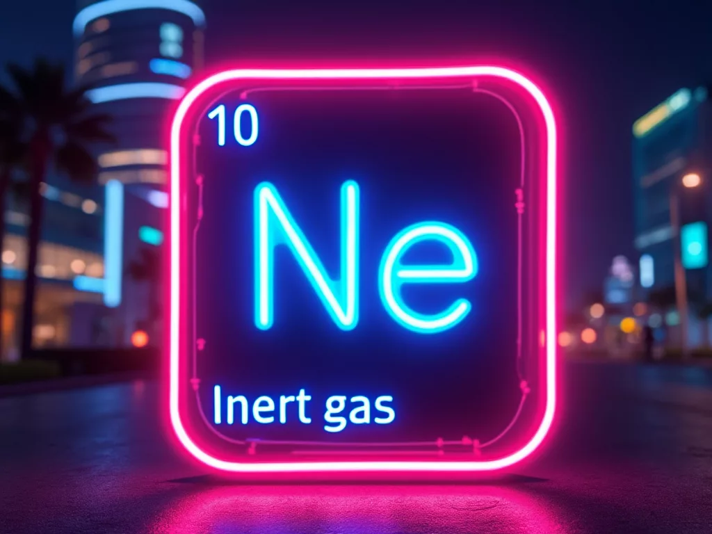 Neon, A Glowing Inert Gas